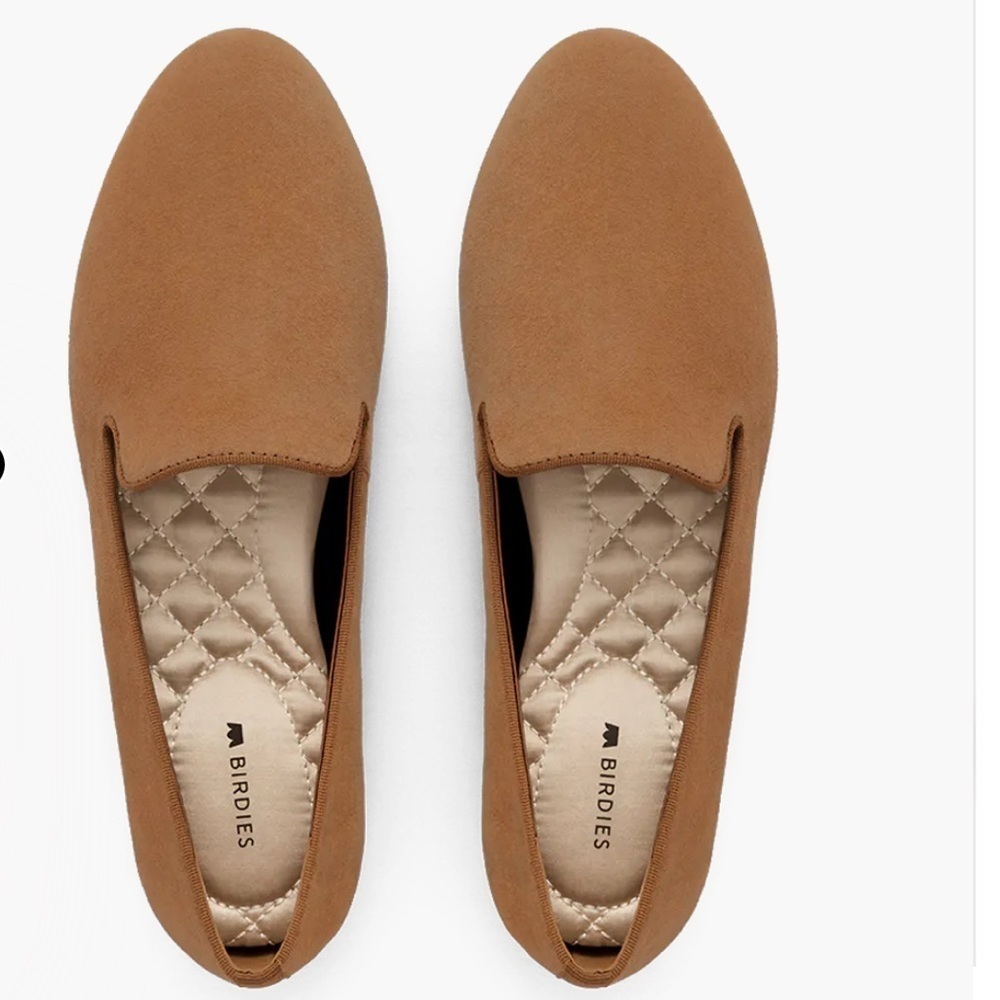 Birdies The Starling Golden oak suede slipper flats comfort shoes Sz 8
